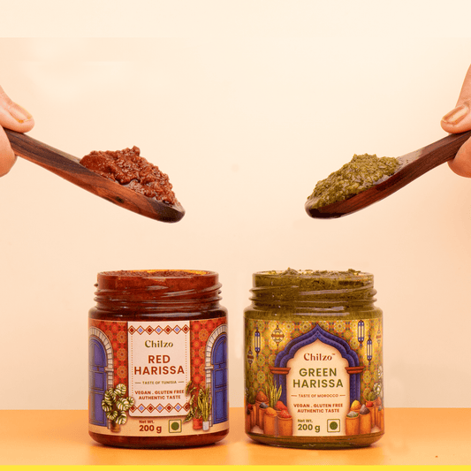 North African Duo- Red Harissa and Green Harissa