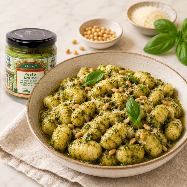 Authentic Homemade Gnocchi Pesto
