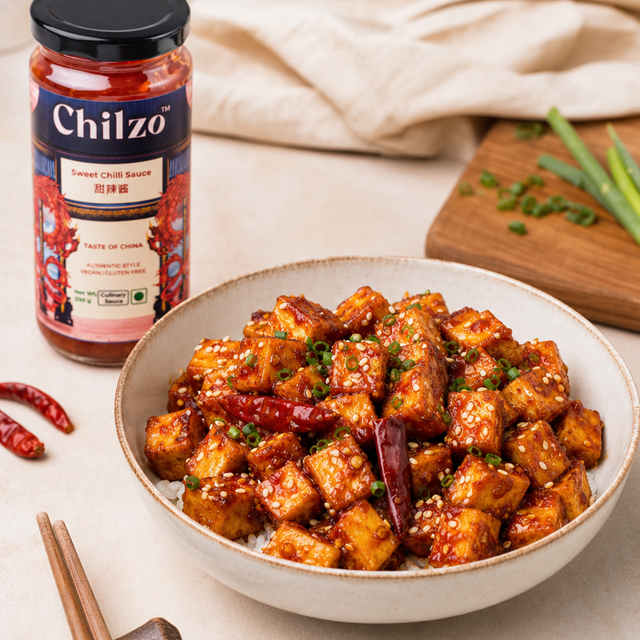 Sweet & Spicy Chilli Tofu Rice Bowl