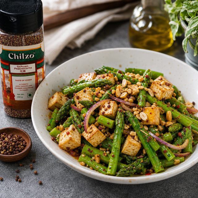 Sichuan-Style Asparagus and Tofu Salad Recipe