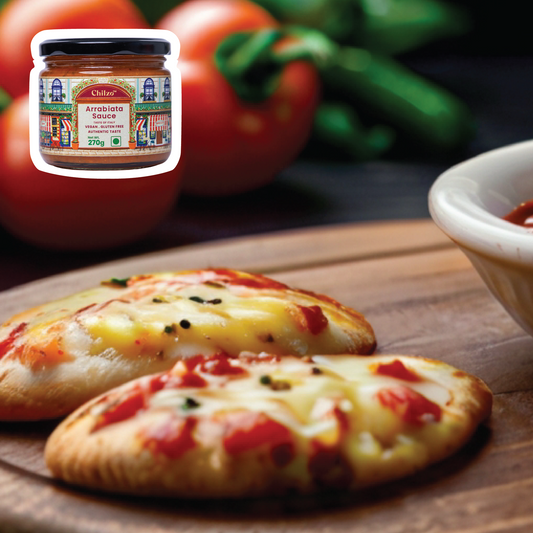Crispy pizza poppers filled with cheese and spicy Chilzo's Arrabiata sauce, offering a perfect blend of heat and flavour.