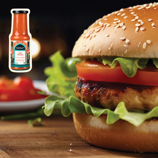 Delicious and spicy chicken sandwich made with fried chicken and Chilzo's Hot Sauce.  