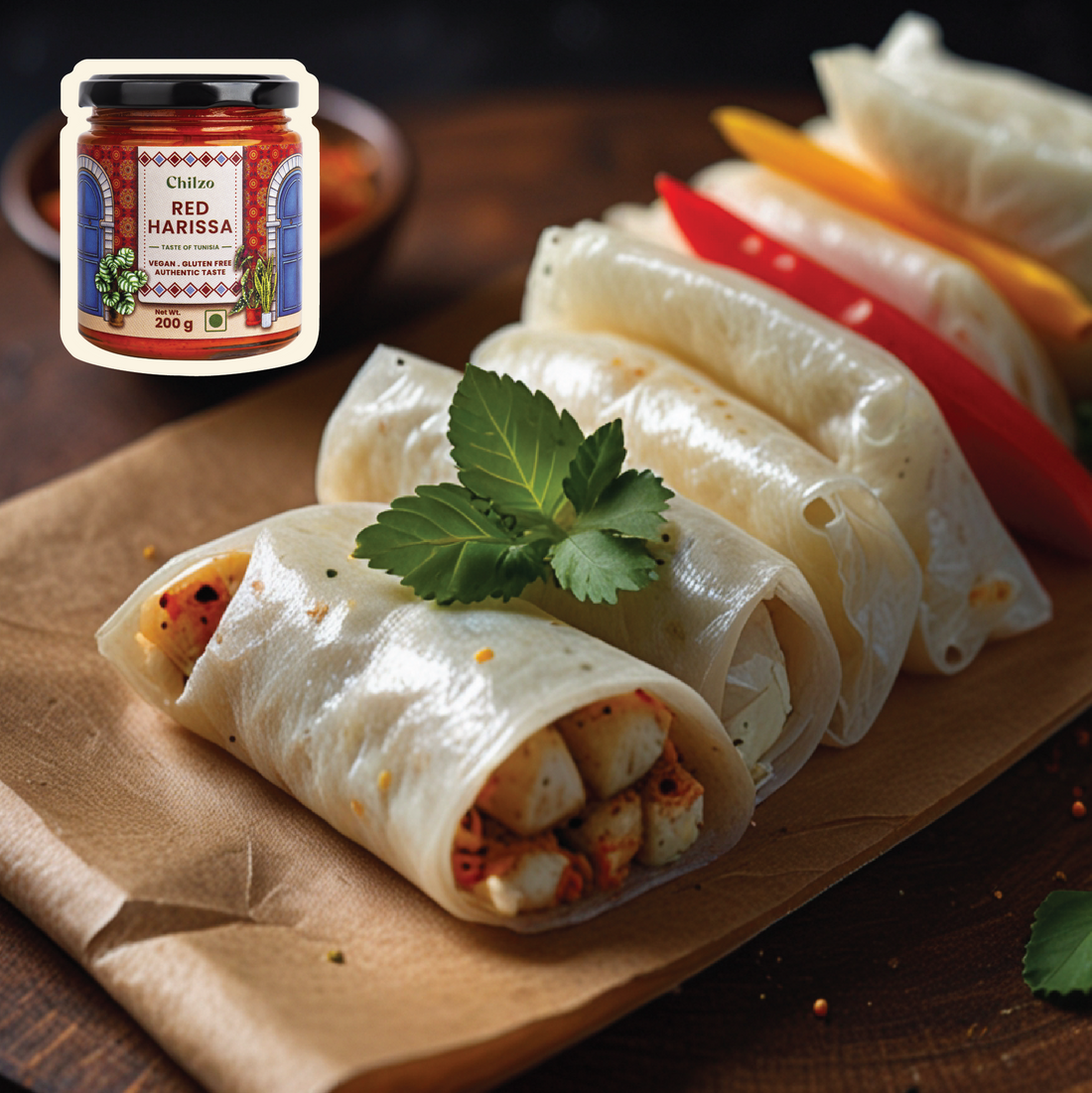 Indian Fusion recipe- Crispy paneer pocket recipe with Chilzo's red harissa paste.