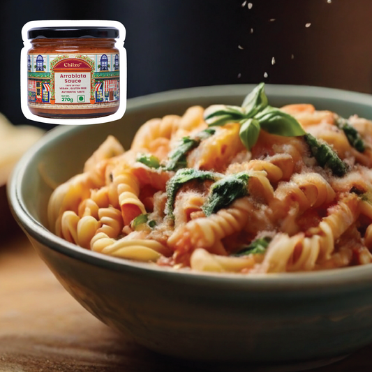 Pasta made with arrabiata sauce recipe. Authentic Italian dish made with rich tomato sauce.