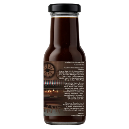 Chilzo Barbecue Sauce- 200 gm |Classic Smoky BBQ Sauce | Brown Sugar Sweetness & Natural Hickory Smoke