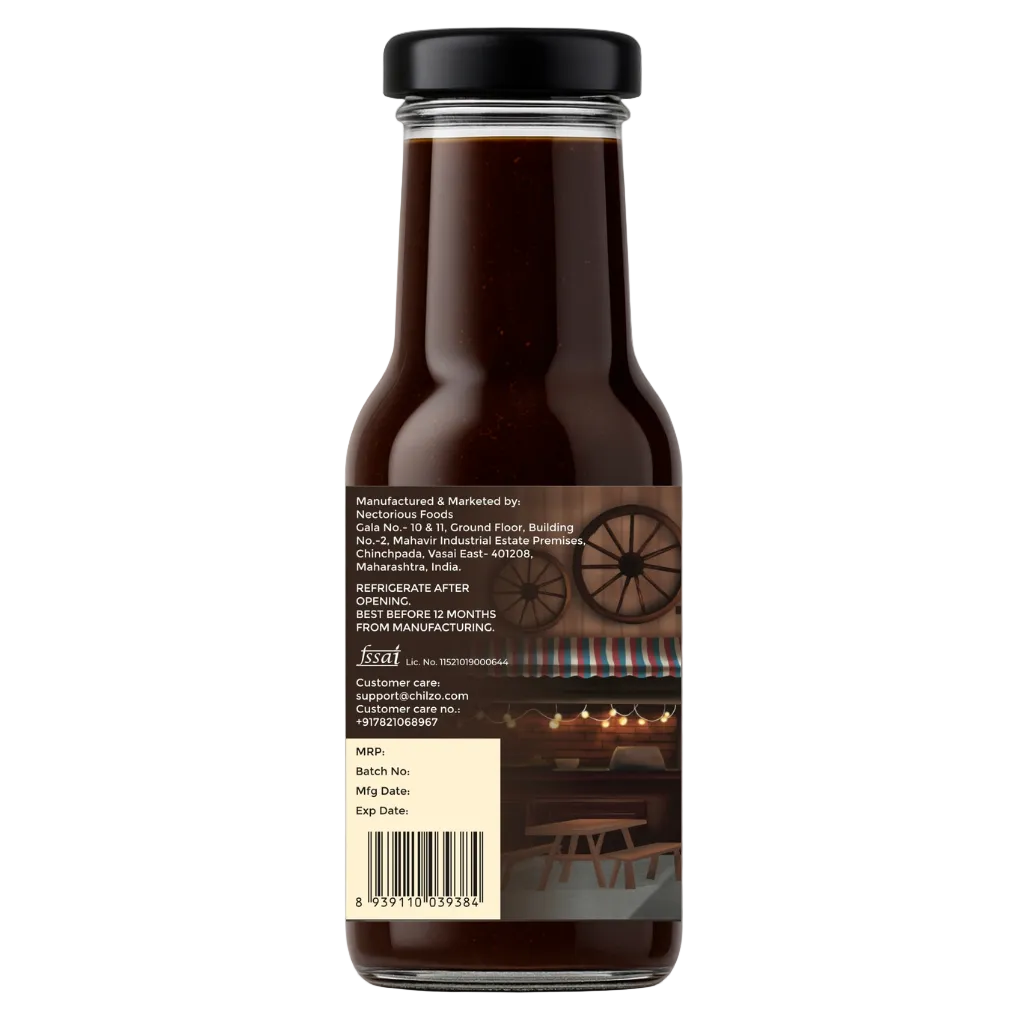 Chilzo Barbecue Sauce- 200 gm |Classic Smoky BBQ Sauce | Brown Sugar Sweetness & Natural Hickory Smoke