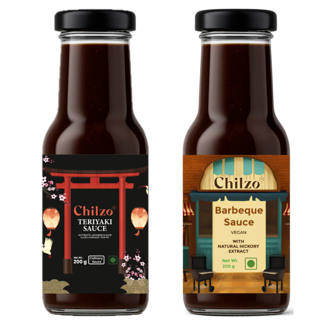 Chilzo Grill & Glaze Duo- Hickory BBQ Sauce + Teriyaki Sauce