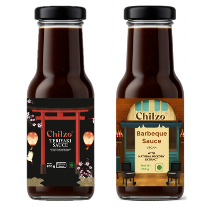 Chilzo Grill & Glaze Duo- Hickory BBQ Sauce + Teriyaki Sauce