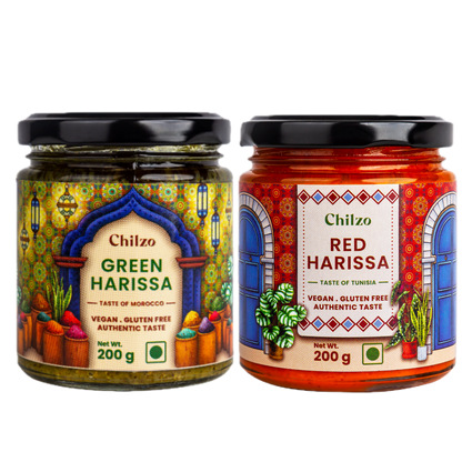 North African Duo- Red Harissa and Green Harissa