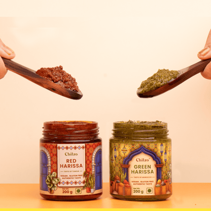 North African Duo- Red Harissa and Green Harissa