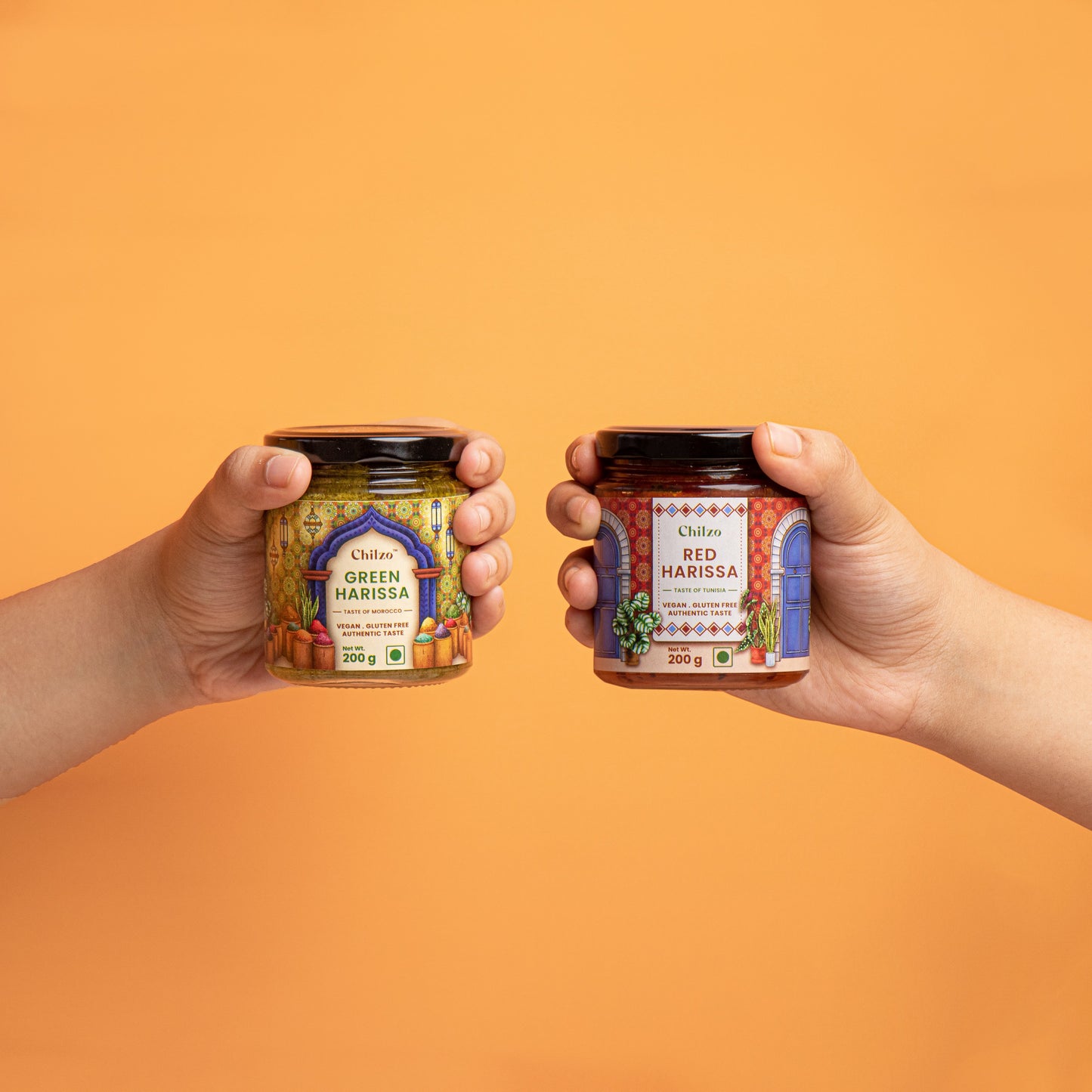 North African Duo- Red Harissa and Green Harissa