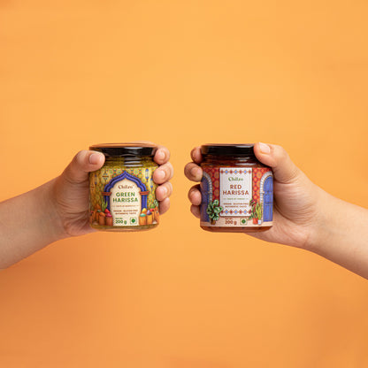 North African Duo- Red Harissa and Green Harissa